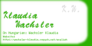 klaudia wachsler business card